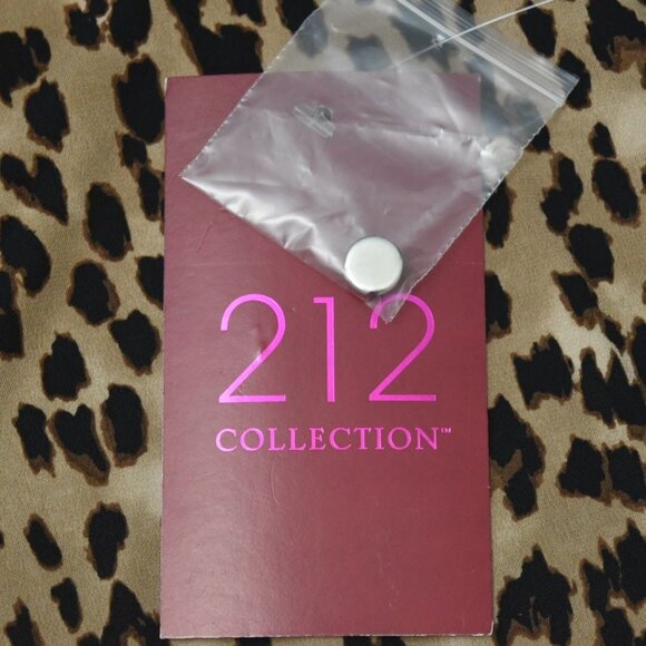 212 Collection Womens XL Leopard Print Button Down Top Polo Animal Print - Picture 4 of 6